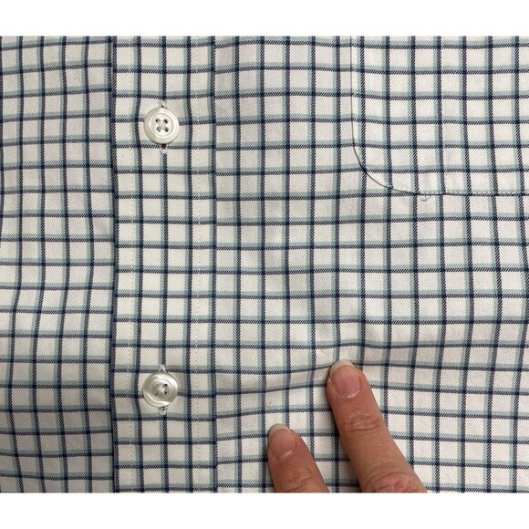 DULUTH TRADING CO SHIRT BLUE CHECK BUTTON UP MENS XL TALL 100% COTTON CASUAL - Picture 7 of 8